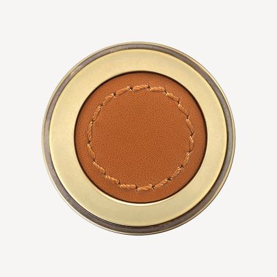 Split Aged Brass and Tan Leather Finish Swatch(Finish ID : 63)