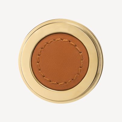 Split Unlacquered Polished Brass and Tan Leather Finish Swatch(Finish ID : 62)